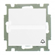 Кнопка звонковая, н.о. контакт, с полем для надписи, ABB Basic 55 альпийский белый (2026 UCN/KL-94)