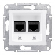 Компьютерная розетка двойная 2хRJ45 UTP кат.5е Sedna белая