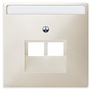 Накладка 2-ая тел/комп Rj11/Rj45 розетки наклонная Merten System Design бежевый