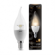 Лампа Gauss LED Candle Tailed Crystal Clear E14 4W 2700K 1/10/50