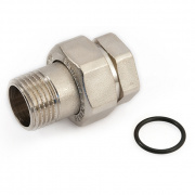 Соединение быстроразъемое (американка) латунное STOUT - 1/2" (ВР/НР,никель,уплотнение o-ring кольцо)