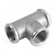 Тройник латунный резьбовой равнопроходный STOUT (ВР) - 1"1/4 (никелированный)