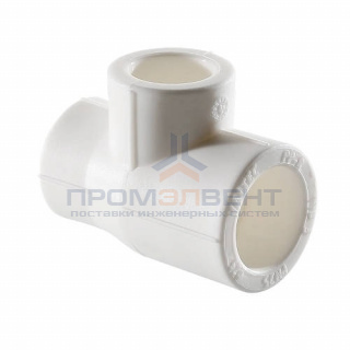 Тройник переходной VALTEC VTp.735 - 75 x 40 x 75 (для полипропиленовых труб под пайку, цвет белый)