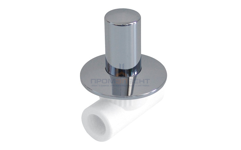 Кран вентильный под штукатурку KALDE - 25 (для полипропиленовых труб, цвет белый)