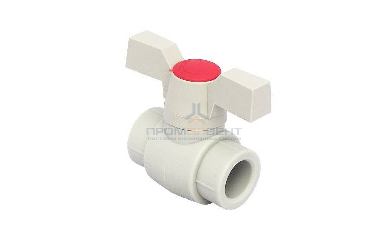 Кран шаровой FV-Plast - 16 (для полипропиленовых труб под пайку, цвет серый, ручка бабочка)