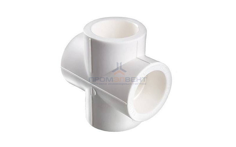 Крестовина VALTEC VTp.741 - 25 (для полипропиленовых труб под пайку, цвет белый)