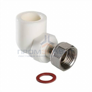 Переход на накидную гайку угловой VALTEC VTp.758 - 20 x 1/2" (для полипропиленовых труб, белый)