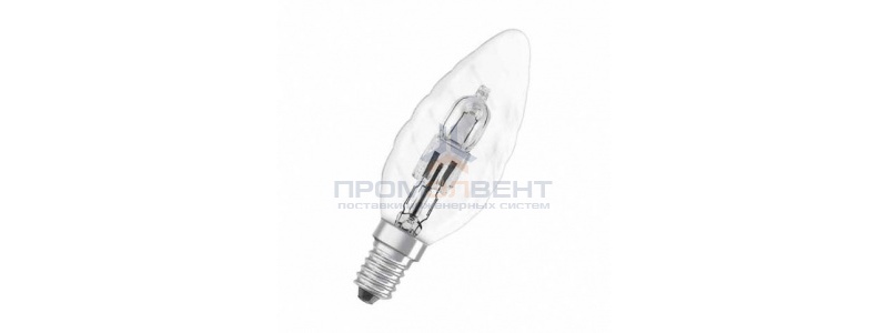 Лампа галогенная свеча витая Osram 64542 BW ES 30W (40W) 230V E14 405lm 2000h d35x104mm