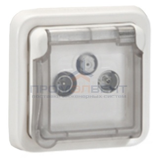 Механизм телевизионной розетки TV-FM-SAT 2400МГц Legrand Plexo серии Artic IP55, белый