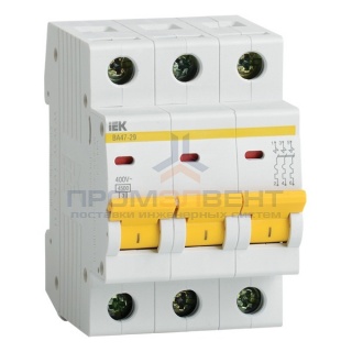 Автоматический выключатель ВА47-29 3Р 3А 4,5кА характеристика D ИЭК (автомат)