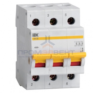 Рубильник модульный ВН-32 3Р  20А выключатель нагрузки ИЭК