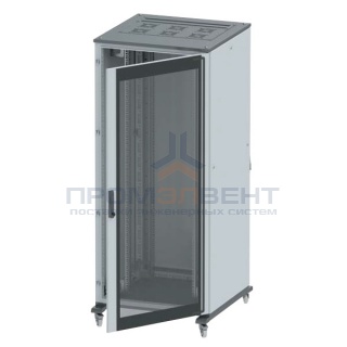Напольный шкаф 24U Ш800хГ1000 передняя дверь стекло,задняя глухая дверь, крыша укомплектована вводом