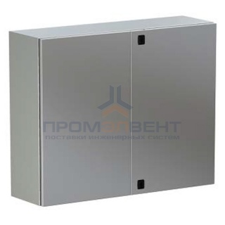 Навесной шкаф CE из нержавеющей стали (AISI 316), двухдверный, 1000 x 1000 x 300мм, с фланцем