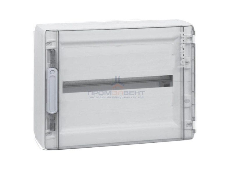 Шкаф Legrand XL3 125 накладной на 18 модулей с шинами N+PE с прозрачной дверью